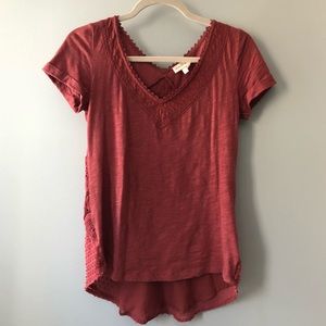 Meadow Rue Red Lace Detail Shirt